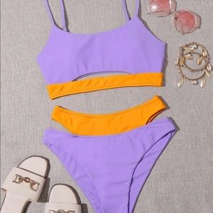 SHEIN Contrast Trim High Waisted Bikini